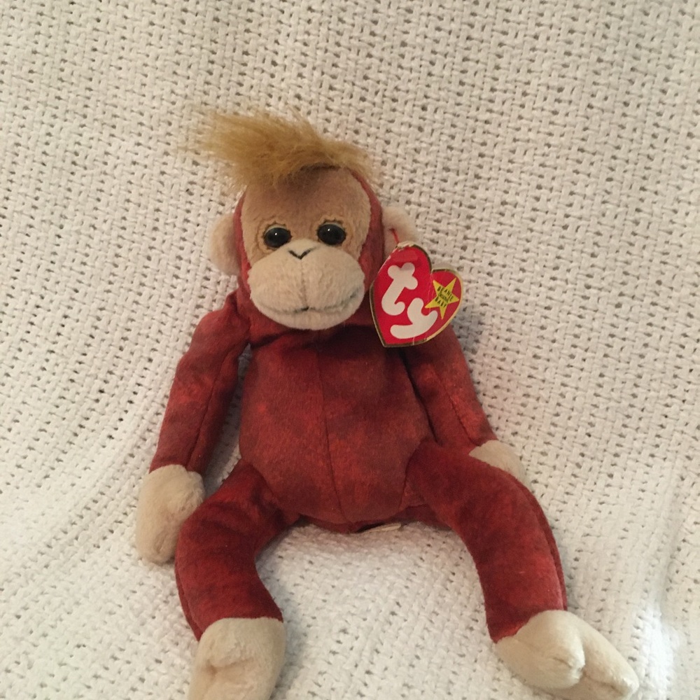 Three TY beanie babies. Schweetheart, Smoochy and Slippery